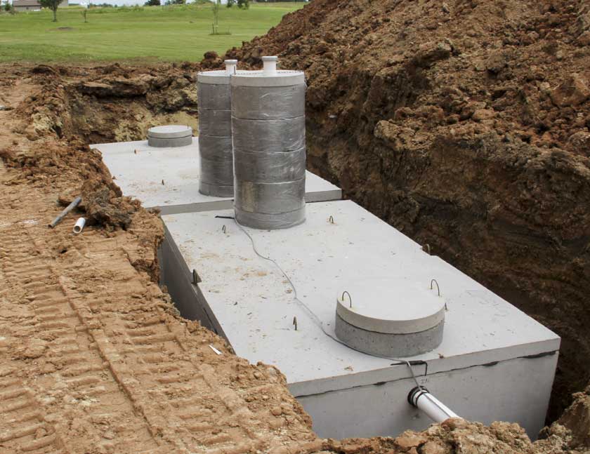 Domestic sewage treatment plant installation