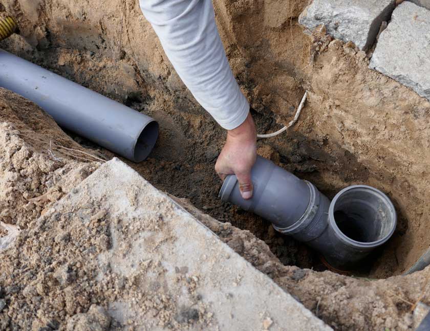 Laying Sewer Pipe