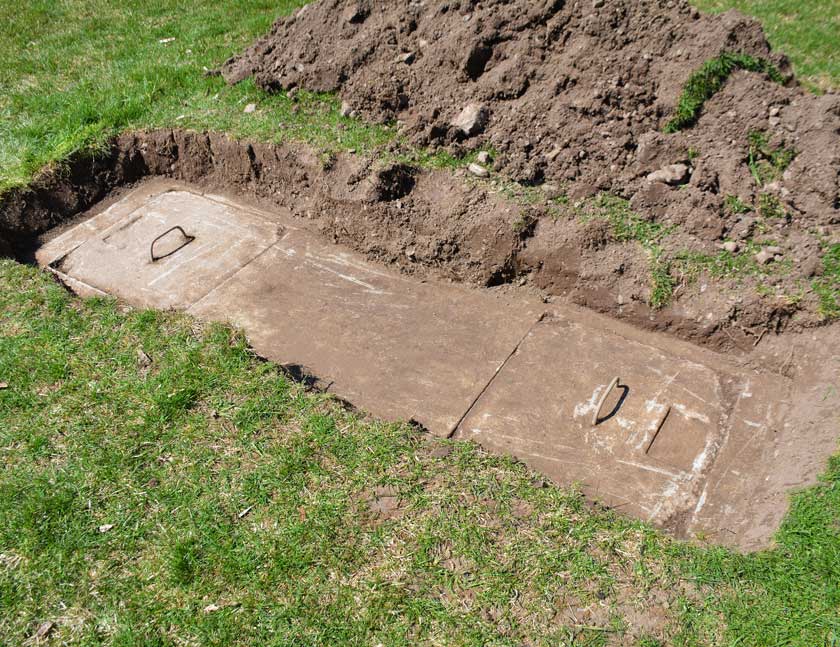 Dug Out Septic Tank Access