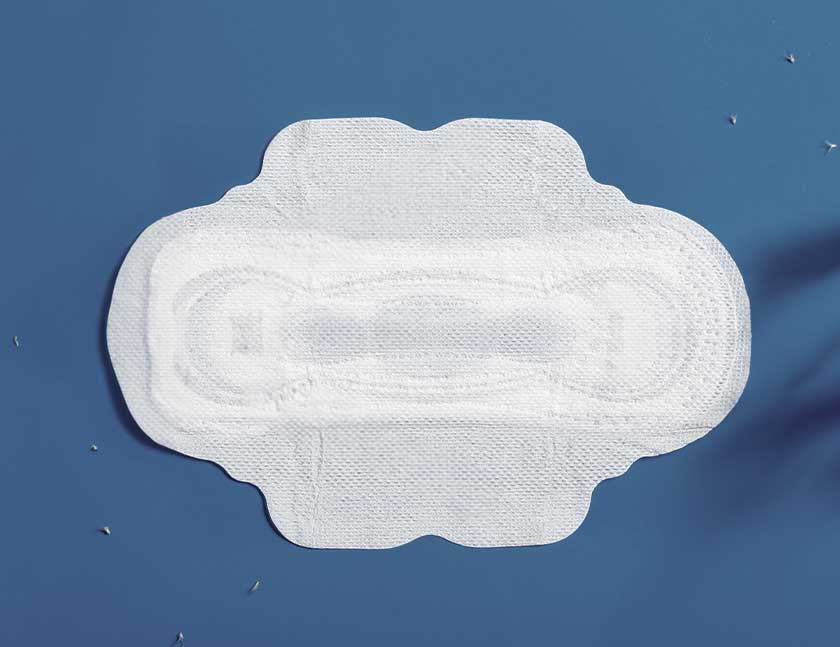 never flush sanitary pads down the toilet